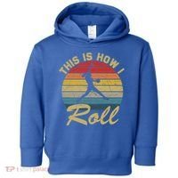 This Is How I Roll Retro Softball Girls Gift Toddler Hoodie thumb 0