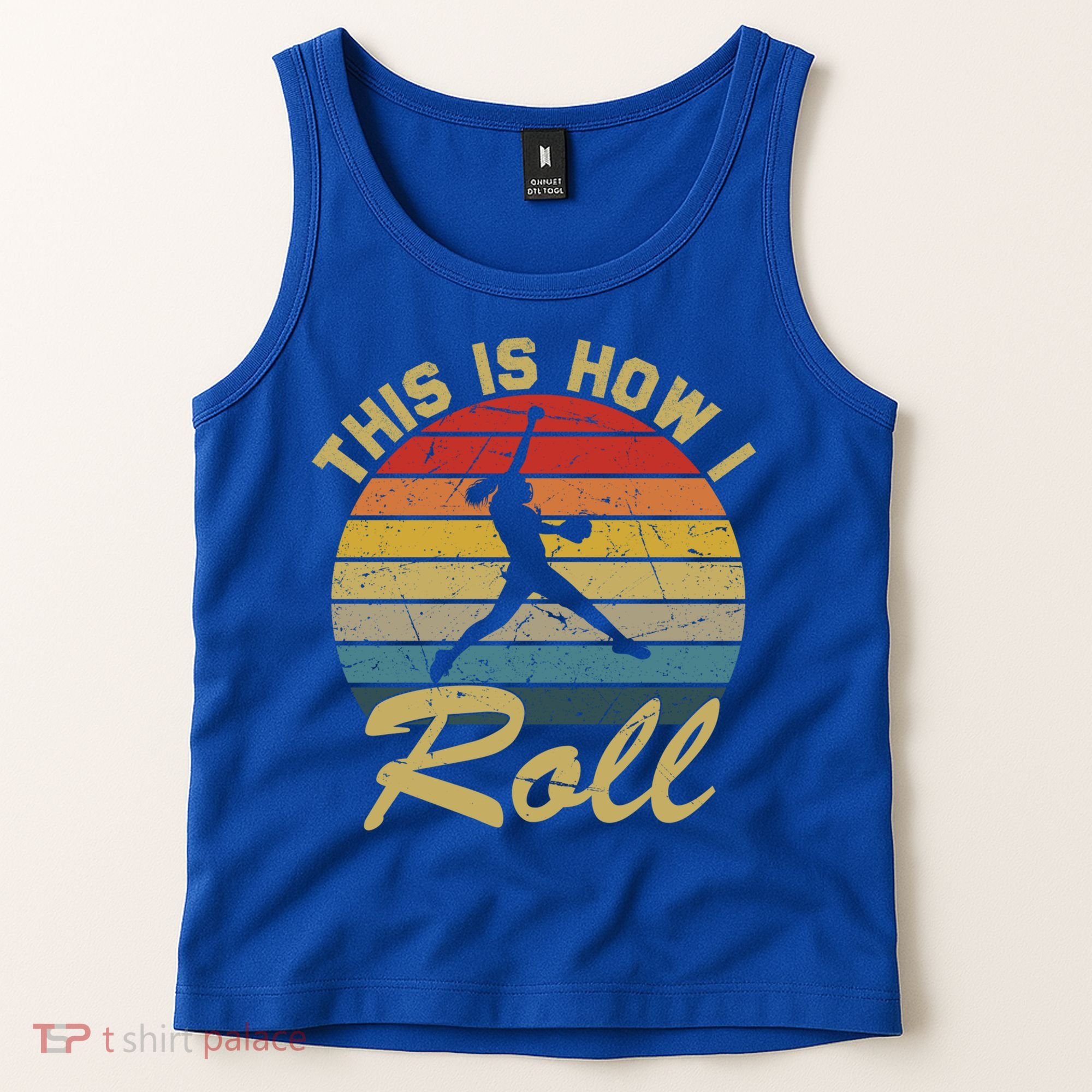 This Is How I Roll Retro Softball Girls Gift Tank Top