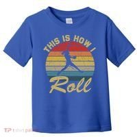 This Is How I Roll Retro Softball Girls Gift Toddler T-Shirt thumb 0