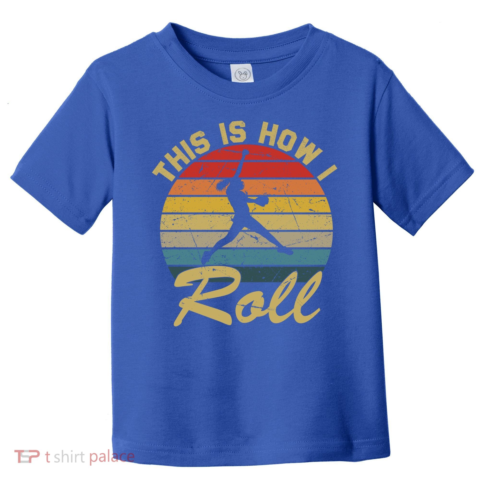 This Is How I Roll Retro Softball Girls Gift Toddler T-Shirt