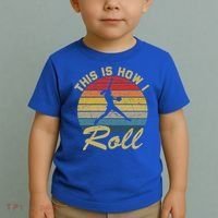 This Is How I Roll Retro Softball Girls Gift Toddler T-Shirt thumb 2