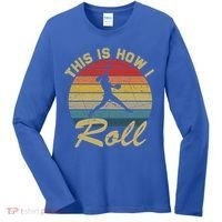 This Is How I Roll Retro Softball Girls Gift Women's Long Sleeve Shirt thumb 0