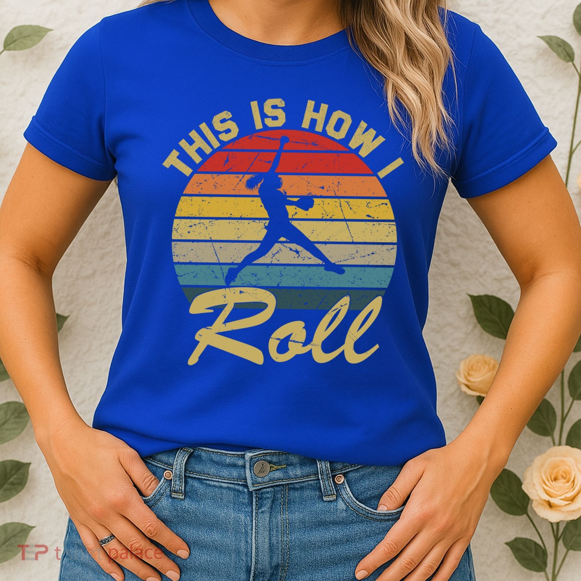 This Is How I Roll Retro Softball Girls Gift Women's T-Shirt
