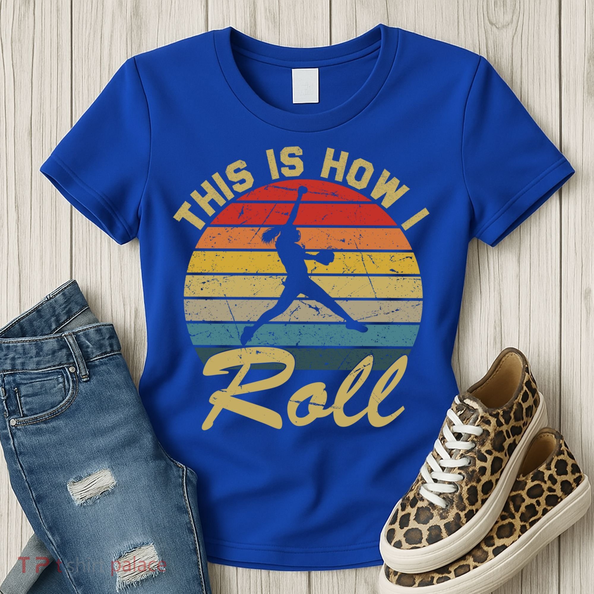 This Is How I Roll Retro Softball Girls Gift Women's T-Shirt