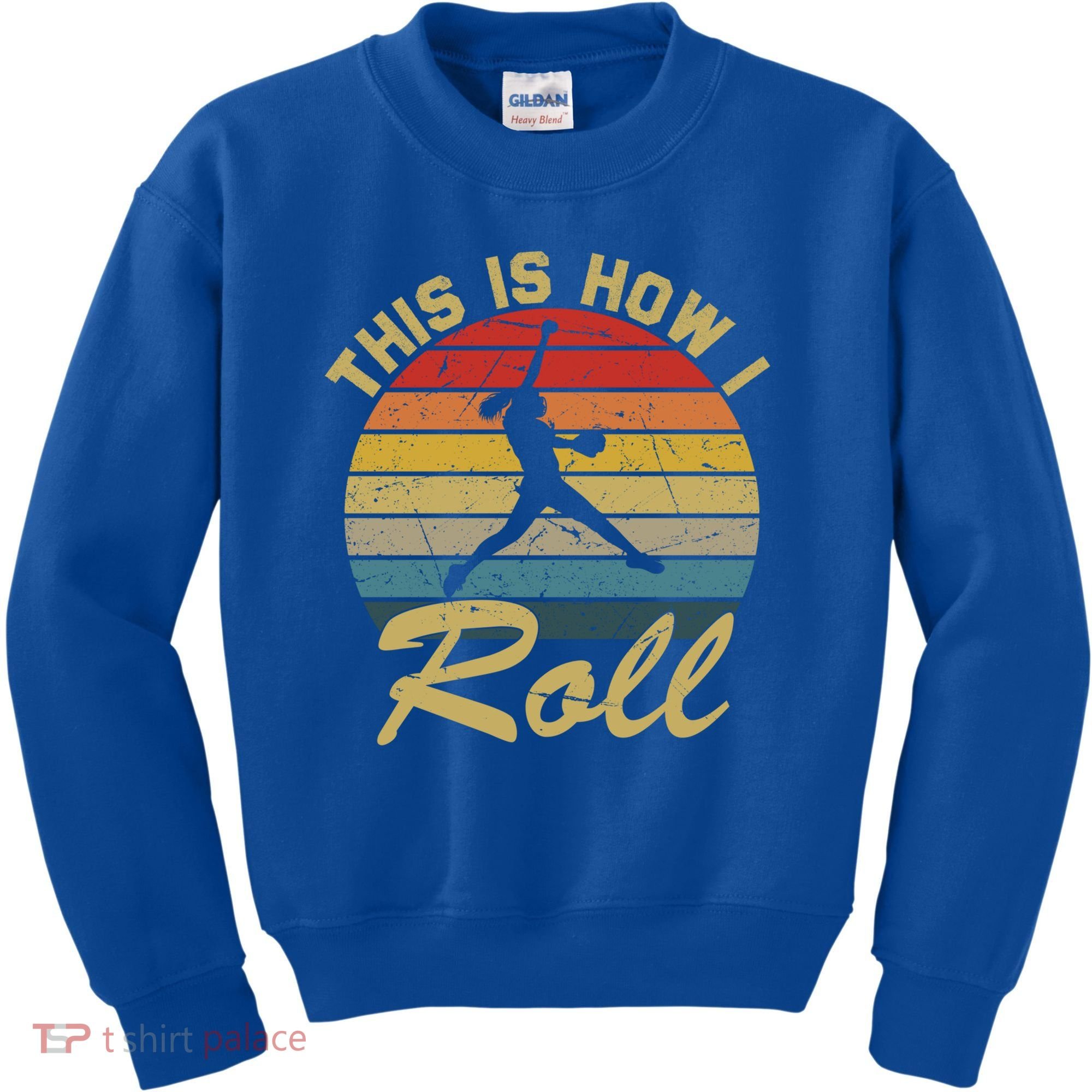 This Is How I Roll Retro Softball Girls Gift Kids Sweatshirt