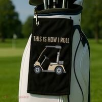 This Is How I Roll Golf Cart Funny Golfers Golf Towel thumb 2