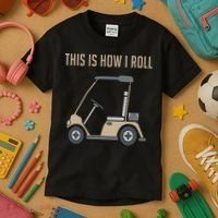 This Is How I Roll Golf Cart Funny Golfers Kids T-Shirt thumb 3
