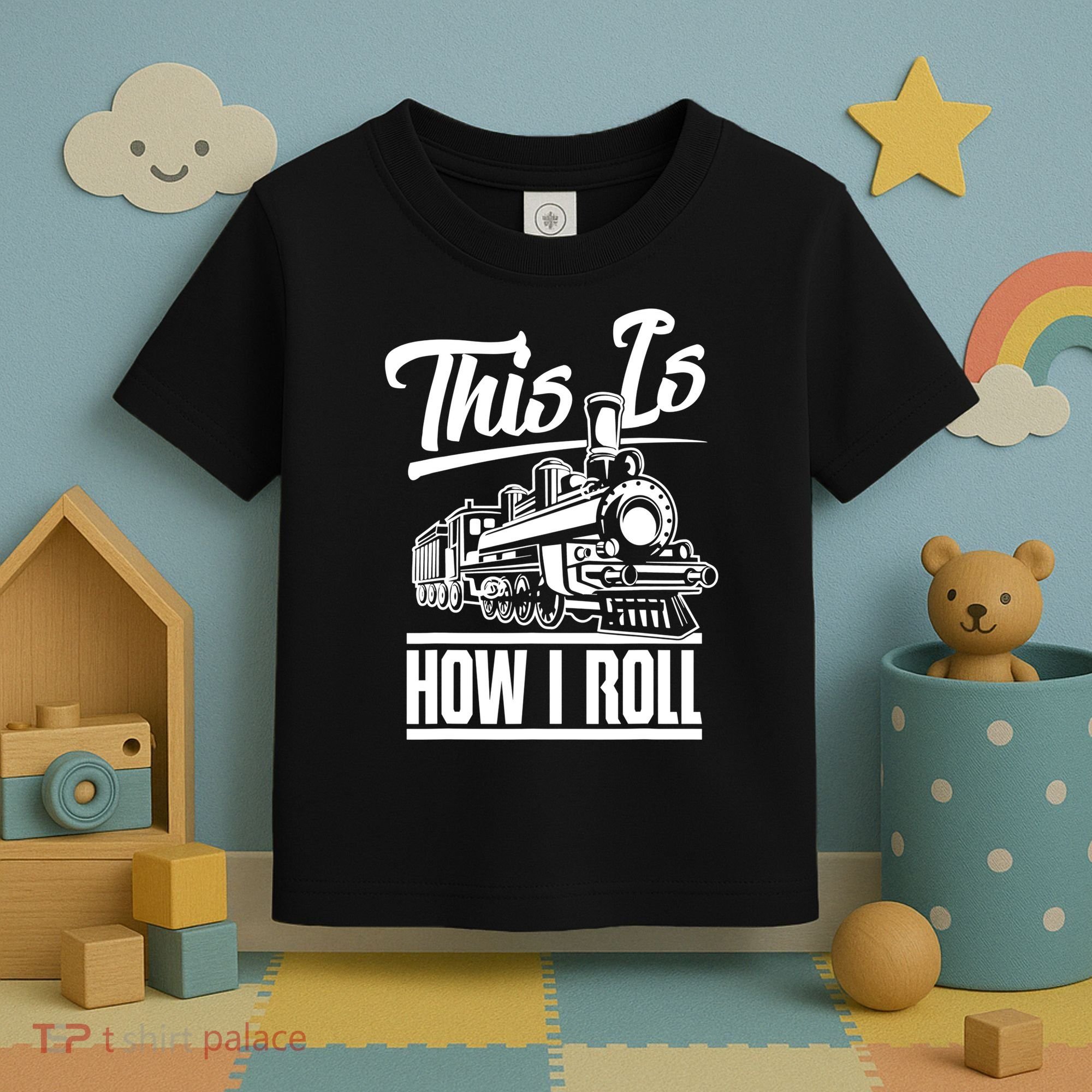 This Is How I Roll Train Engineer & Railroad Lovers TShirt Toddler T-Shirt
