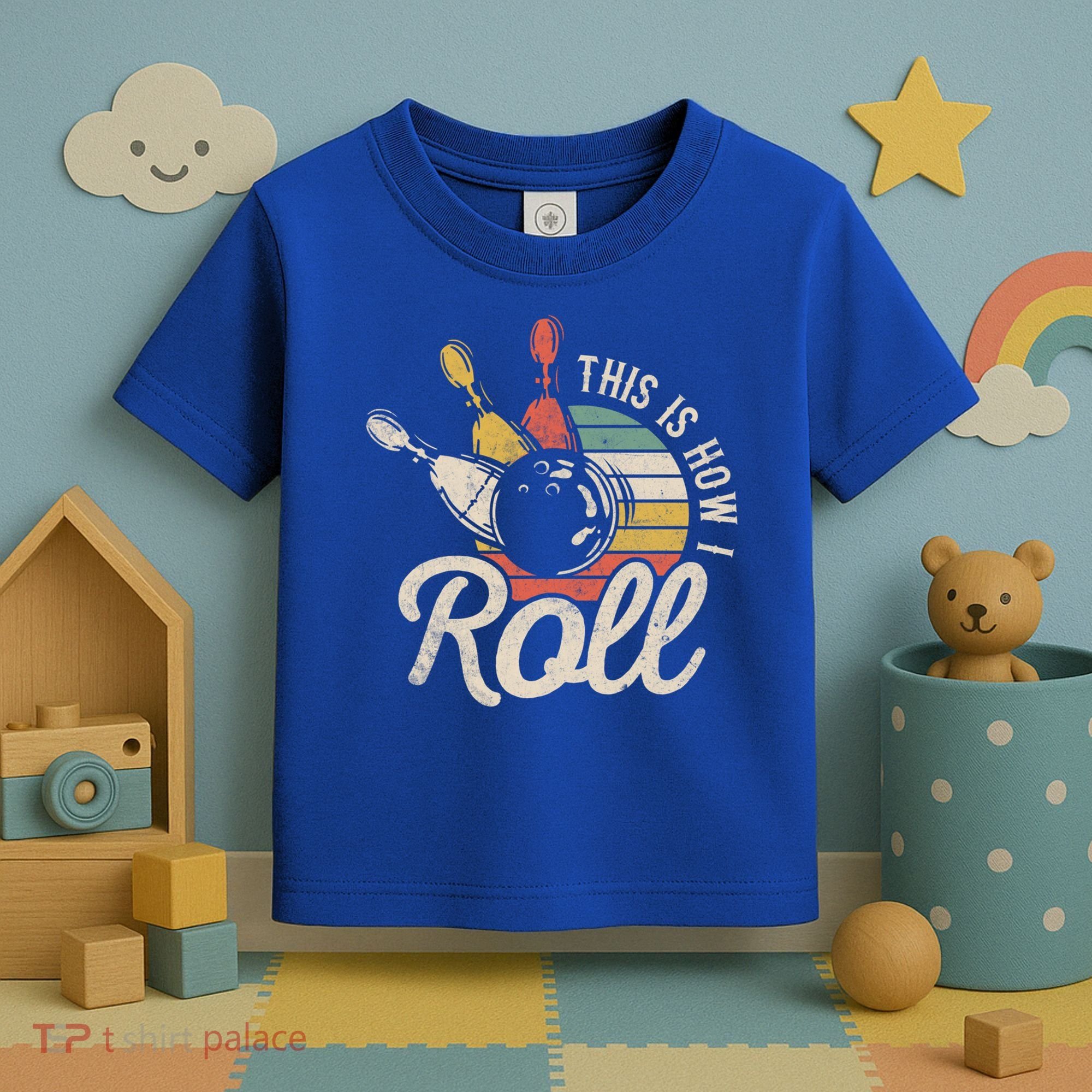 This Is How I Roll Retro Bowling Bowler Funny Gift Great Gift Toddler T-Shirt
