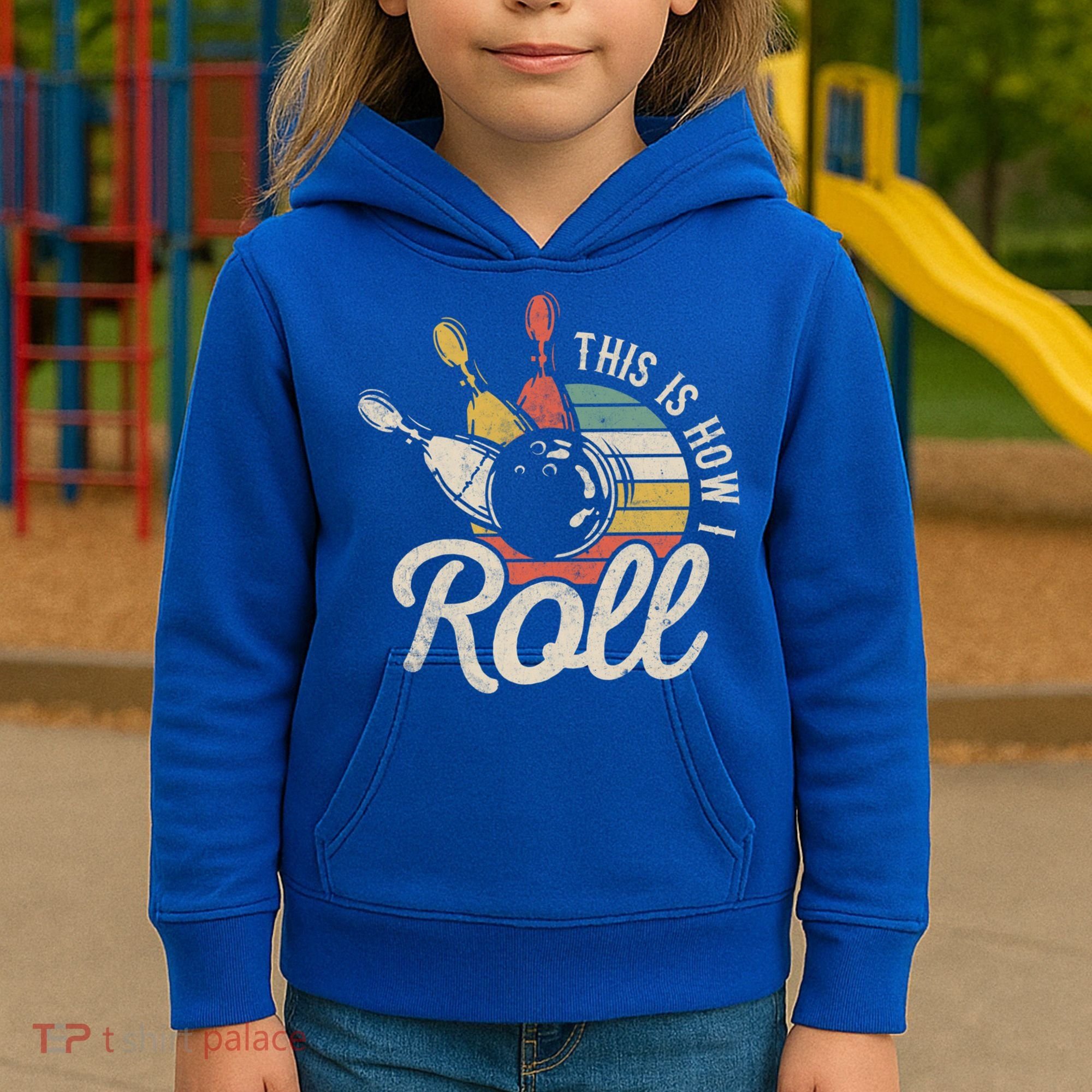 This Is How I Roll Retro Bowling Bowler Funny Gift Great Gift Kids Hoodie