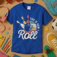 This Is How I Roll Retro Bowling Bowler Funny Gift Great Gift Kids T-Shirt thumb 3