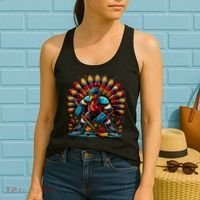 Thanksgiving Ice Hockey Turkey Playing Hockey Thankful Women's Tank Top thumb 2