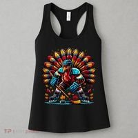 Thanksgiving Ice Hockey Turkey Playing Hockey Thankful Women's Tank Top thumb 3