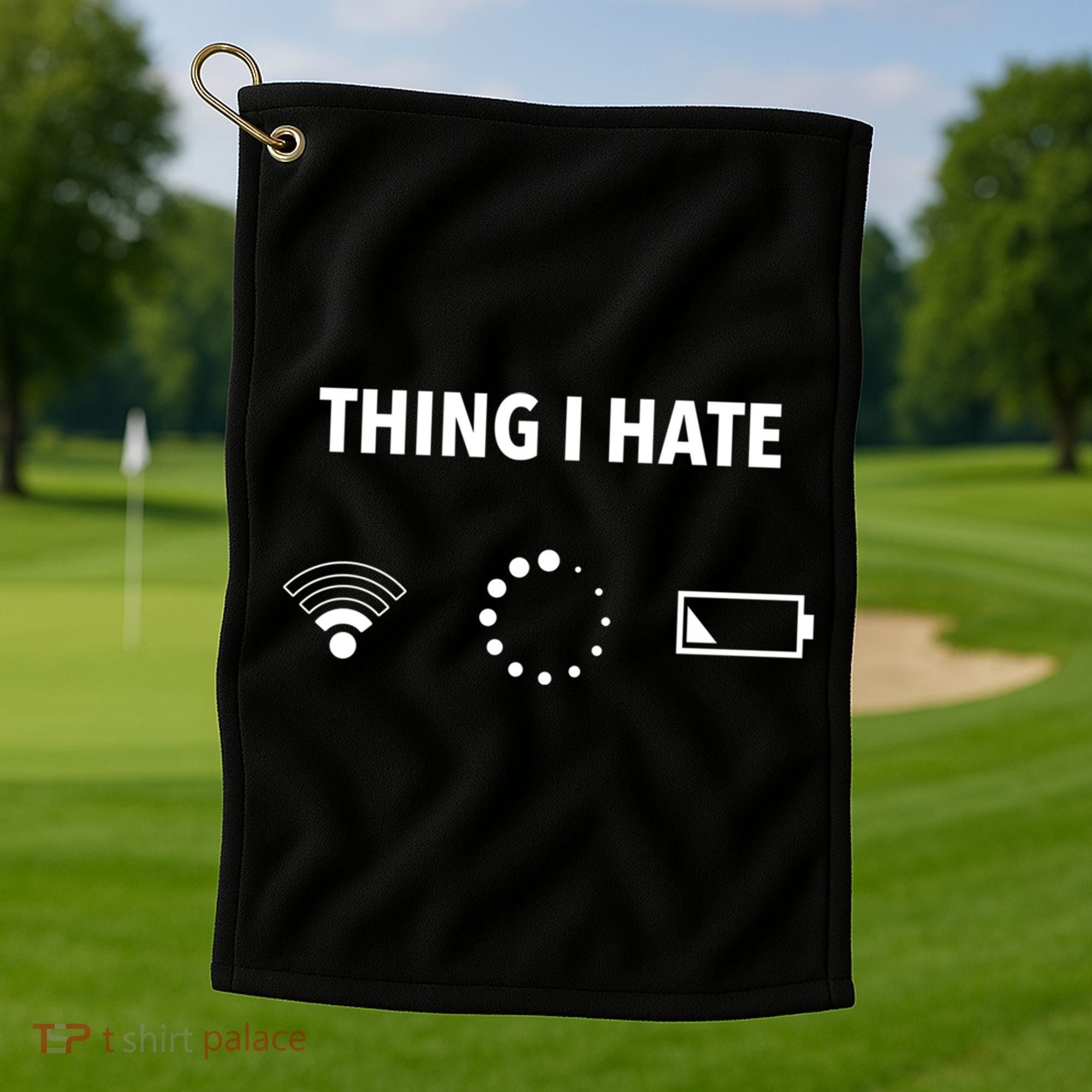 Things I Hate Gift Funny Computer Gamers Nerds And Geeks Gift Golf Towel