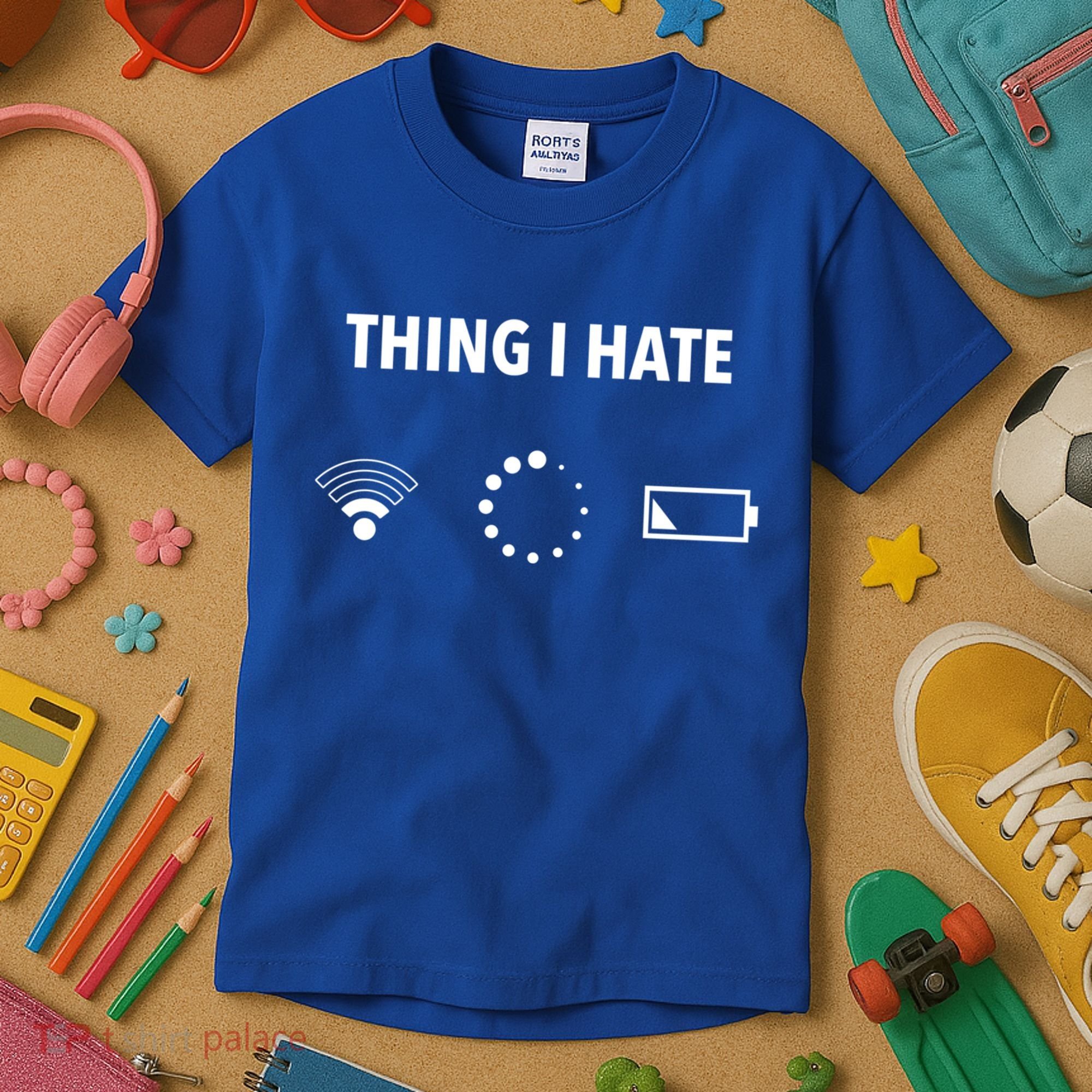 Things I Hate Gift Funny Computer Gamers Nerds And Geeks Gift Kids T-Shirt