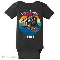 This Is How I Roll Train Funny Locomotive & Railroad Lover Baby Bodysuit thumb 0