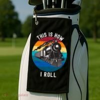 This Is How I Roll Train Funny Locomotive & Railroad Lover Golf Towel thumb 2