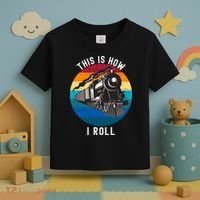 This Is How I Roll Train Funny Locomotive & Railroad Lover Toddler T-Shirt thumb 3