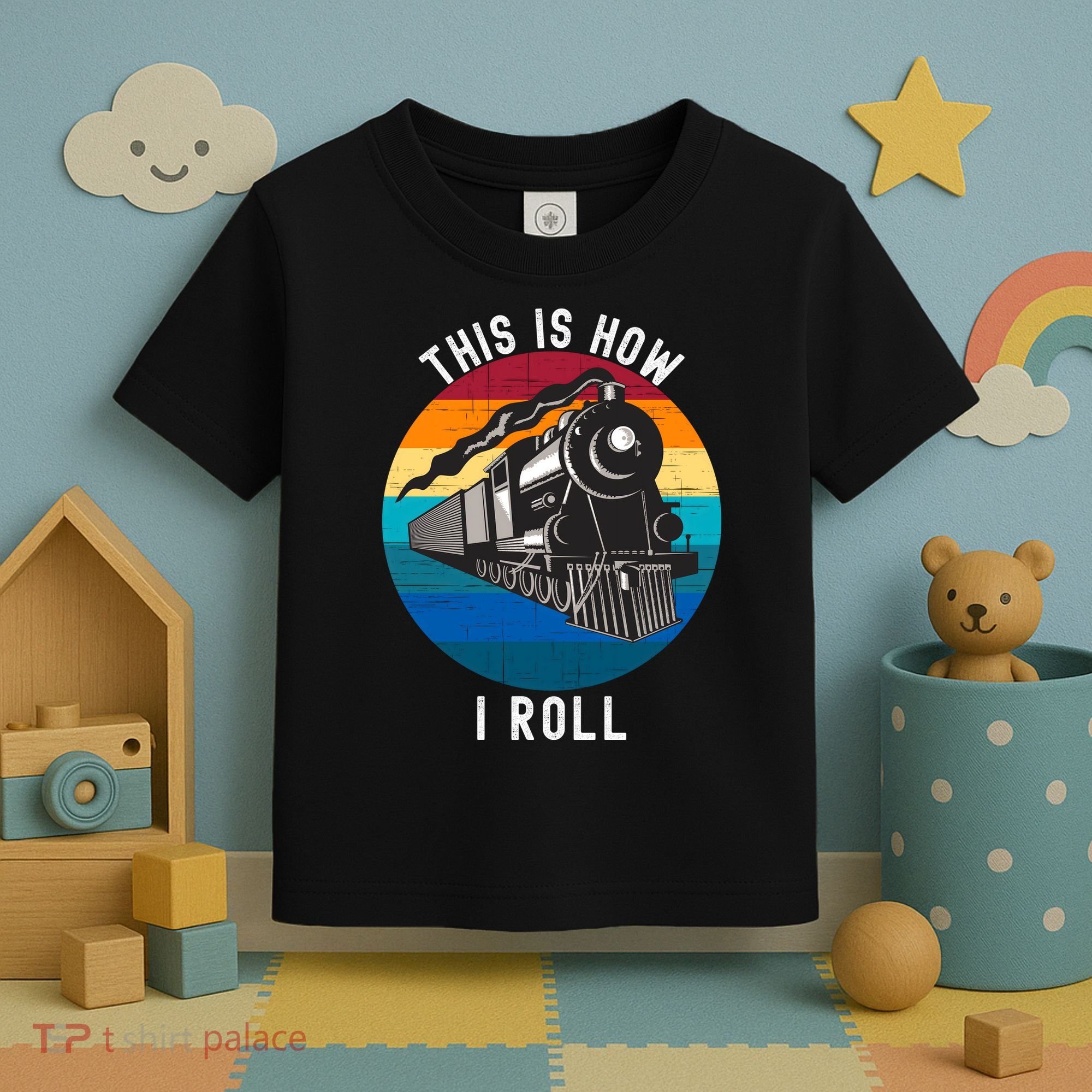 This Is How I Roll Train Funny Locomotive & Railroad Lover Toddler T-Shirt