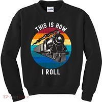 This Is How I Roll Train Funny Locomotive & Railroad Lover Kids Sweatshirt thumb 0