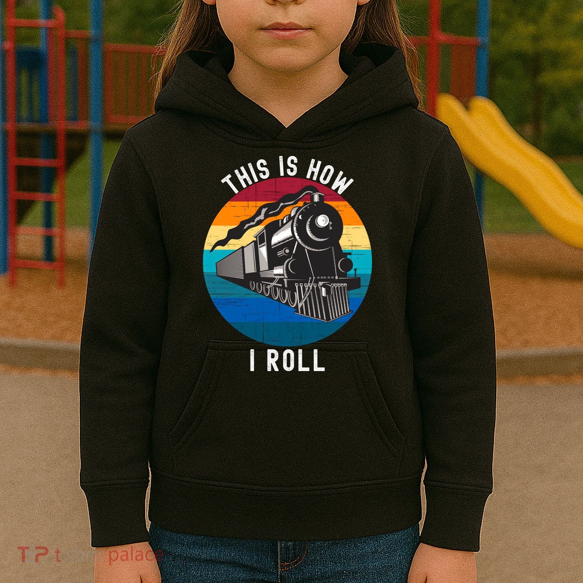 This Is How I Roll Train Funny Locomotive & Railroad Lover Kids Hoodie