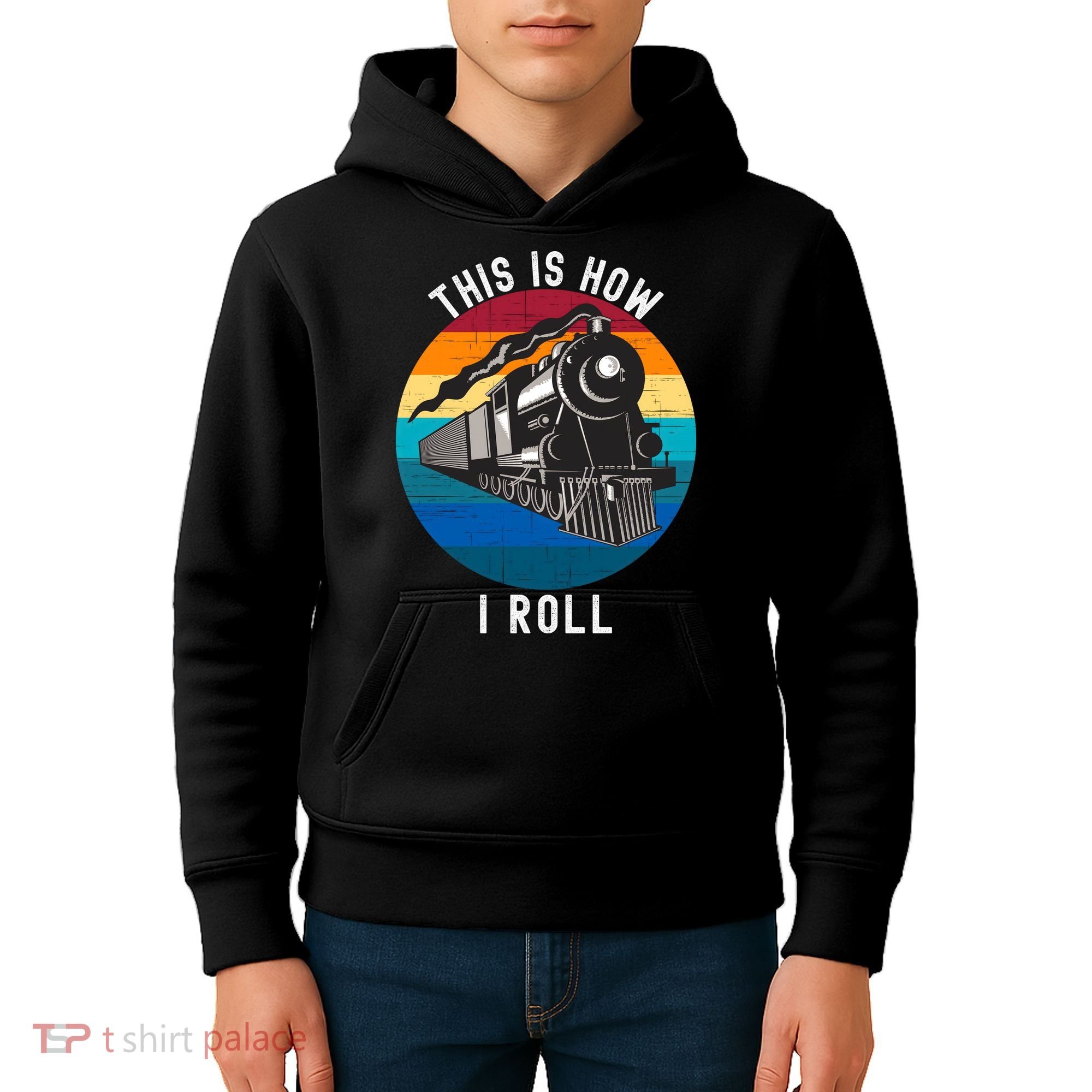 This Is How I Roll Train Funny Locomotive & Railroad Lover Kids Hoodie