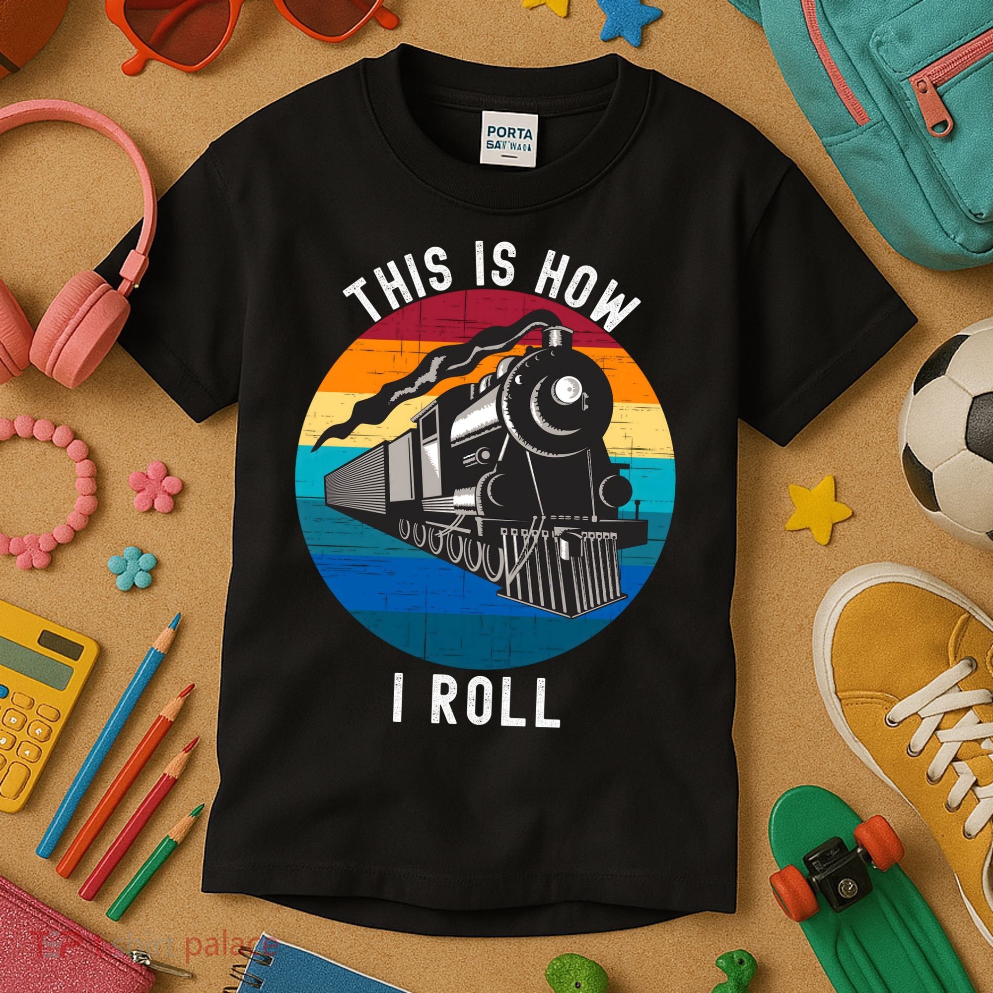 This Is How I Roll Train Funny Locomotive & Railroad Lover Kids T-Shirt