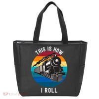 This Is How I Roll Train Funny Locomotive & Railroad Lover Tote Bag thumb 0