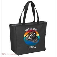 This Is How I Roll Train Funny Locomotive & Railroad Lover Tote Bag thumb 2