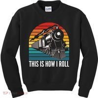This Is How I Roll Train, Funny Locomotive & Railroad Lover Kids Sweatshirt thumb 0