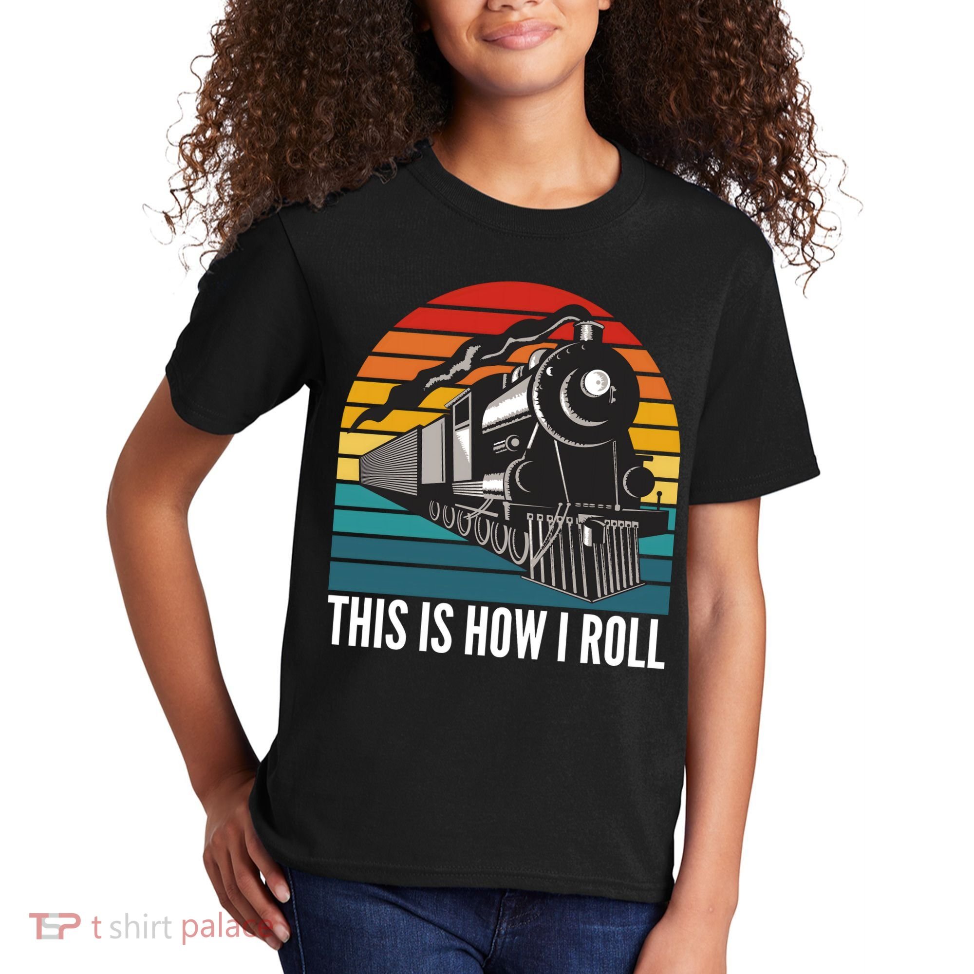 This Is How I Roll Train, Funny Locomotive & Railroad Lover Kids T-Shirt