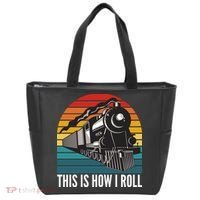 This Is How I Roll Train, Funny Locomotive & Railroad Lover Tote Bag thumb 0