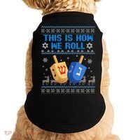 This Is How I Roll Dreidel Chanukah Ugly Hanukkah Sweater  Doggie Tank thumb 0