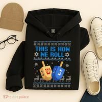 This Is How I Roll Dreidel Chanukah Ugly Hanukkah Sweater  Hoodie thumb 4