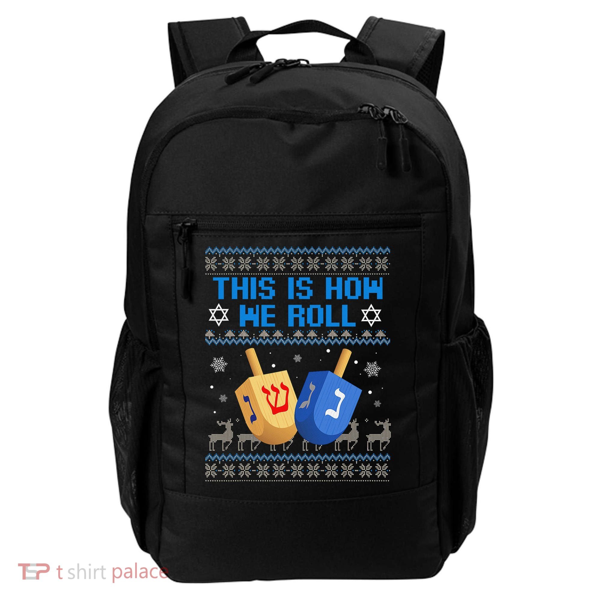 This Is How I Roll Dreidel Chanukah Ugly Hanukkah Sweater  Backpack