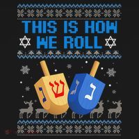 This Is How I Roll Dreidel Chanukah Ugly Hanukkah Sweater  Women's Hoodie thumb 2