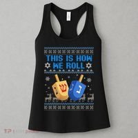 This Is How I Roll Dreidel Chanukah Ugly Hanukkah Sweater  Women's Tank Top thumb 3