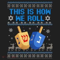 This Is How I Roll Dreidel Chanukah Ugly Hanukkah Sweater  Hat thumb 2