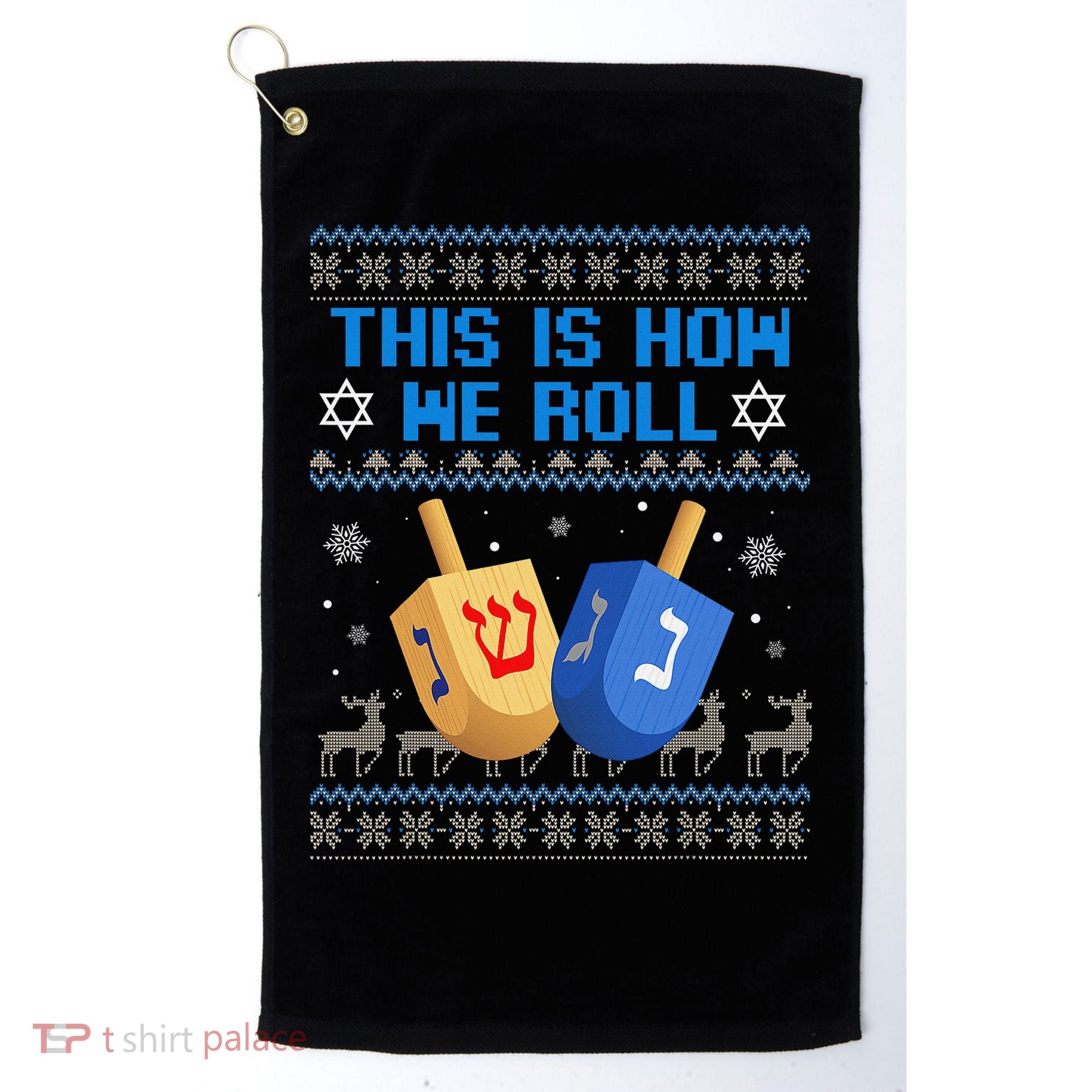This Is How I Roll Dreidel Chanukah Ugly Hanukkah Sweater  Golf Towel
