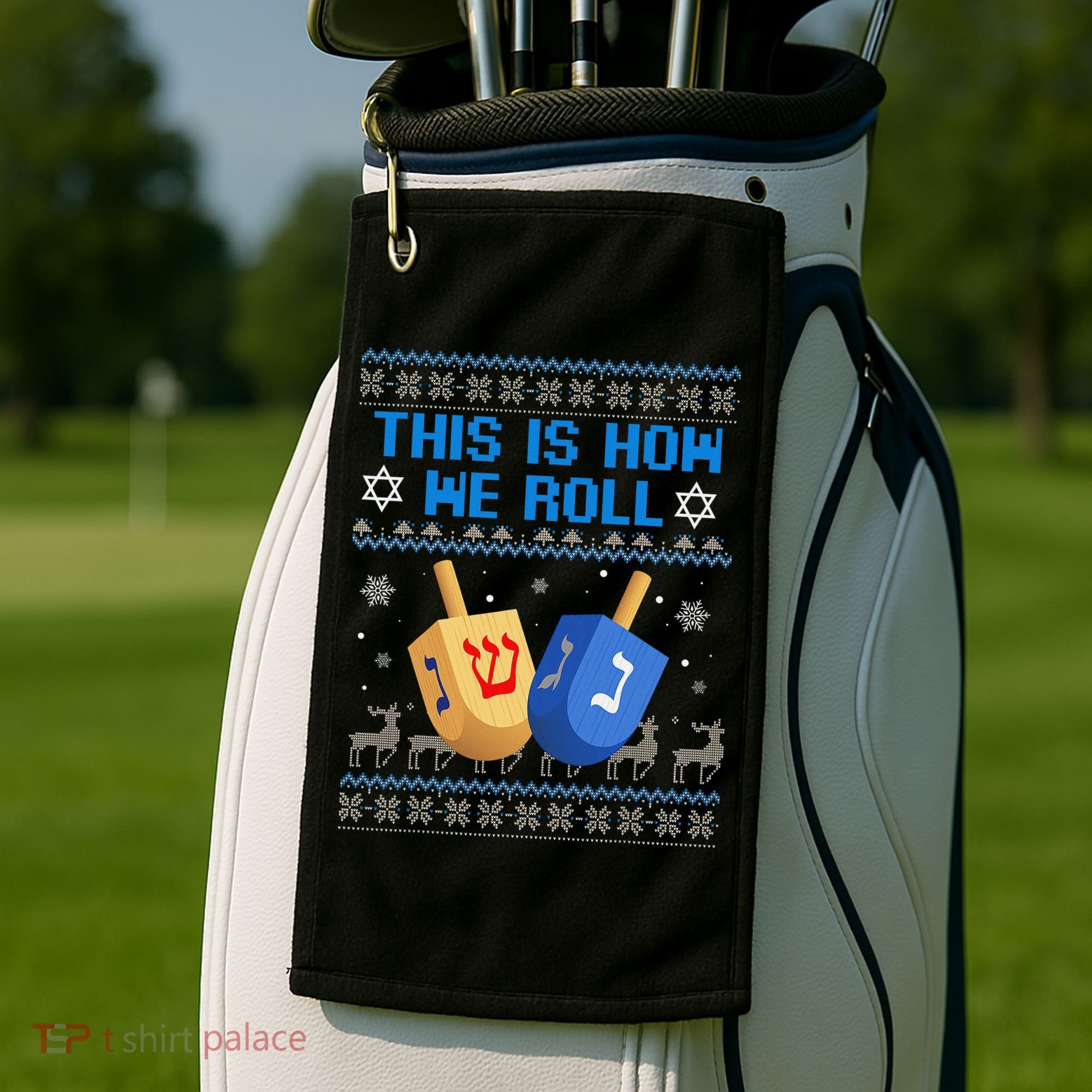 This Is How I Roll Dreidel Chanukah Ugly Hanukkah Sweater  Golf Towel