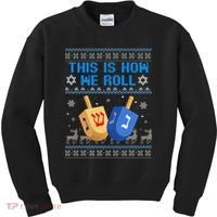 This Is How I Roll Dreidel Chanukah Ugly Hanukkah Sweater  Kids Sweatshirt thumb 0