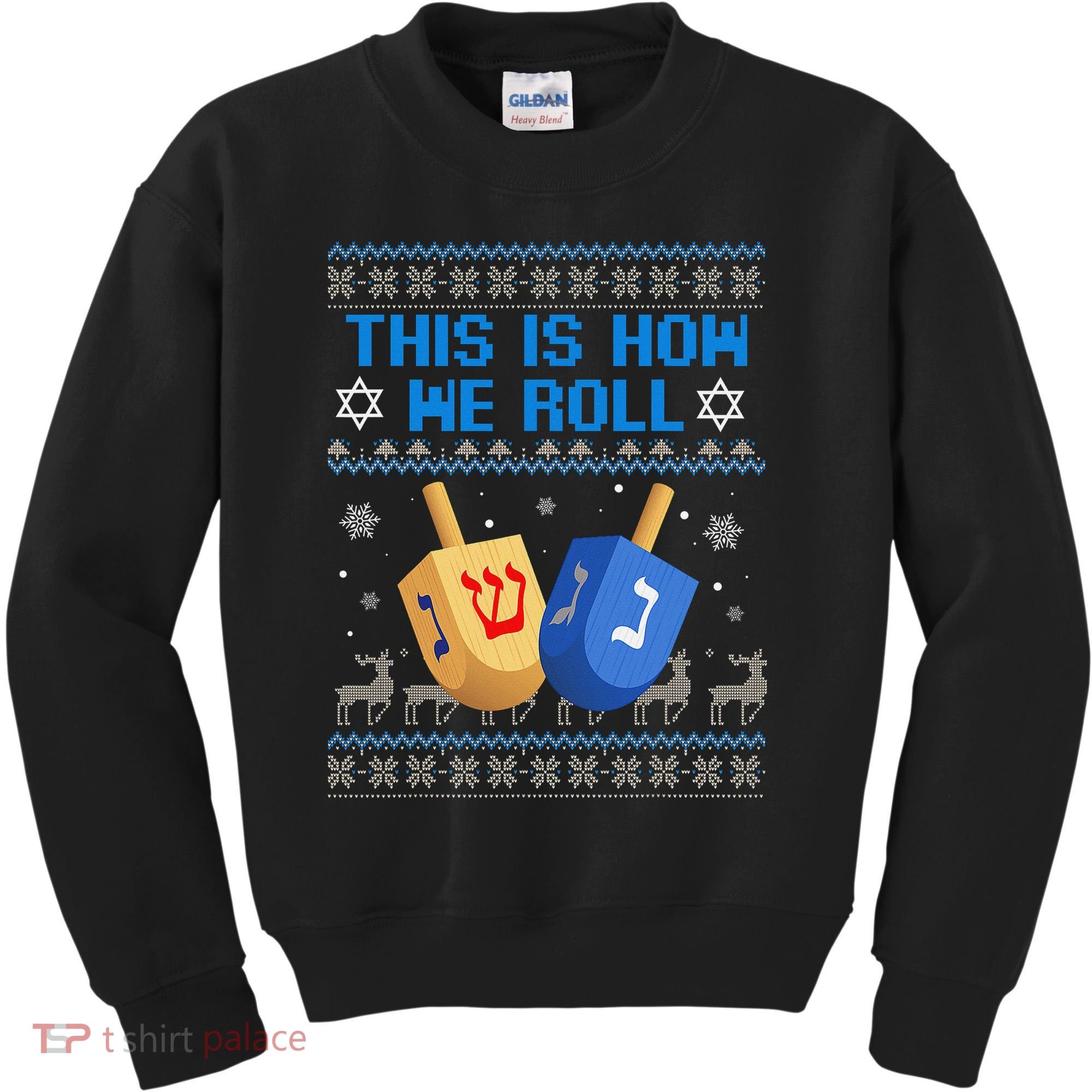 This Is How I Roll Dreidel Chanukah Ugly Hanukkah Sweater  Kids Sweatshirt