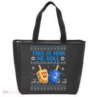 This Is How I Roll Dreidel Chanukah Ugly Hanukkah Sweater  Tote Bag thumb 0