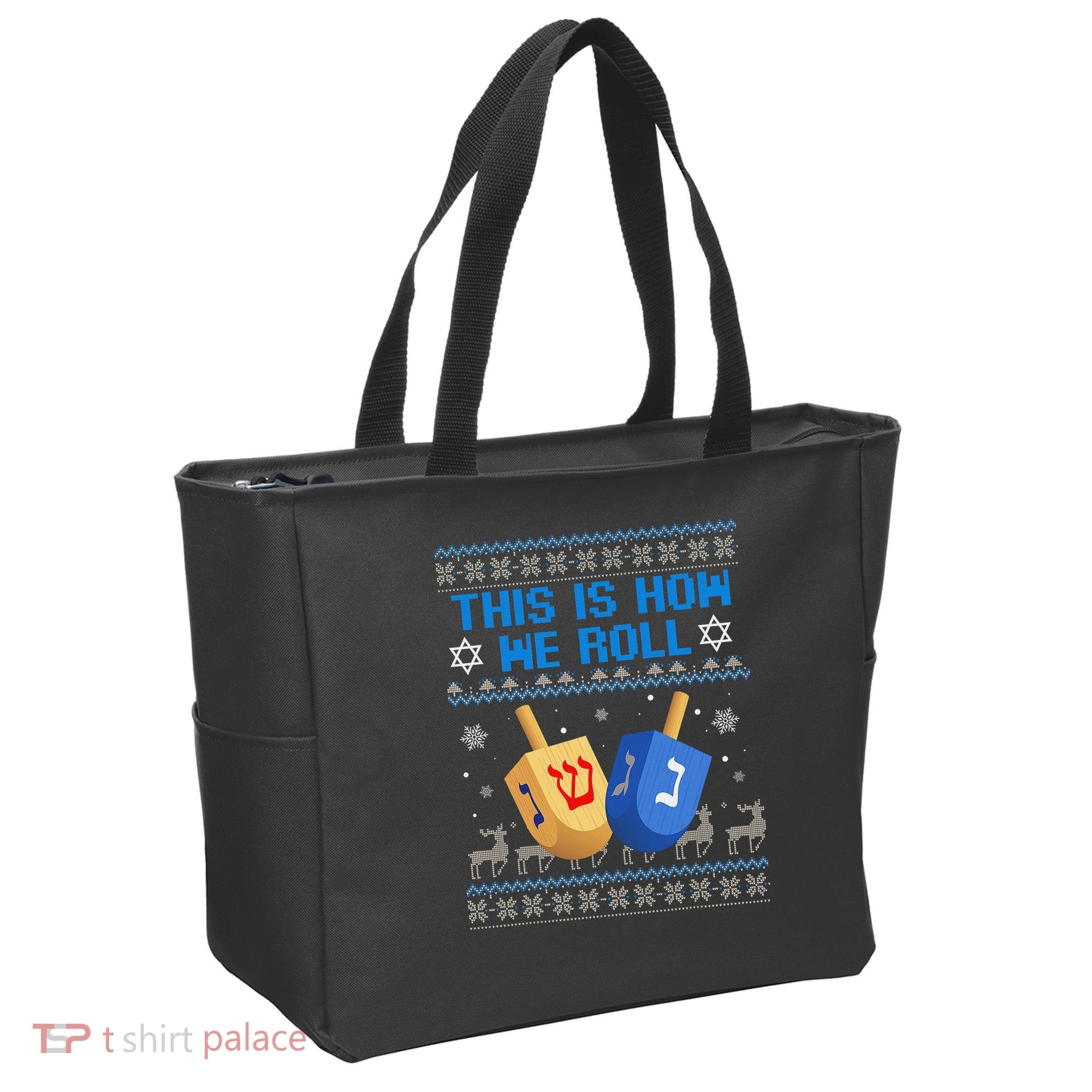 This Is How I Roll Dreidel Chanukah Ugly Hanukkah Sweater  Tote Bag