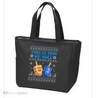 This Is How I Roll Dreidel Chanukah Ugly Hanukkah Sweater  Tote Bag thumb 3