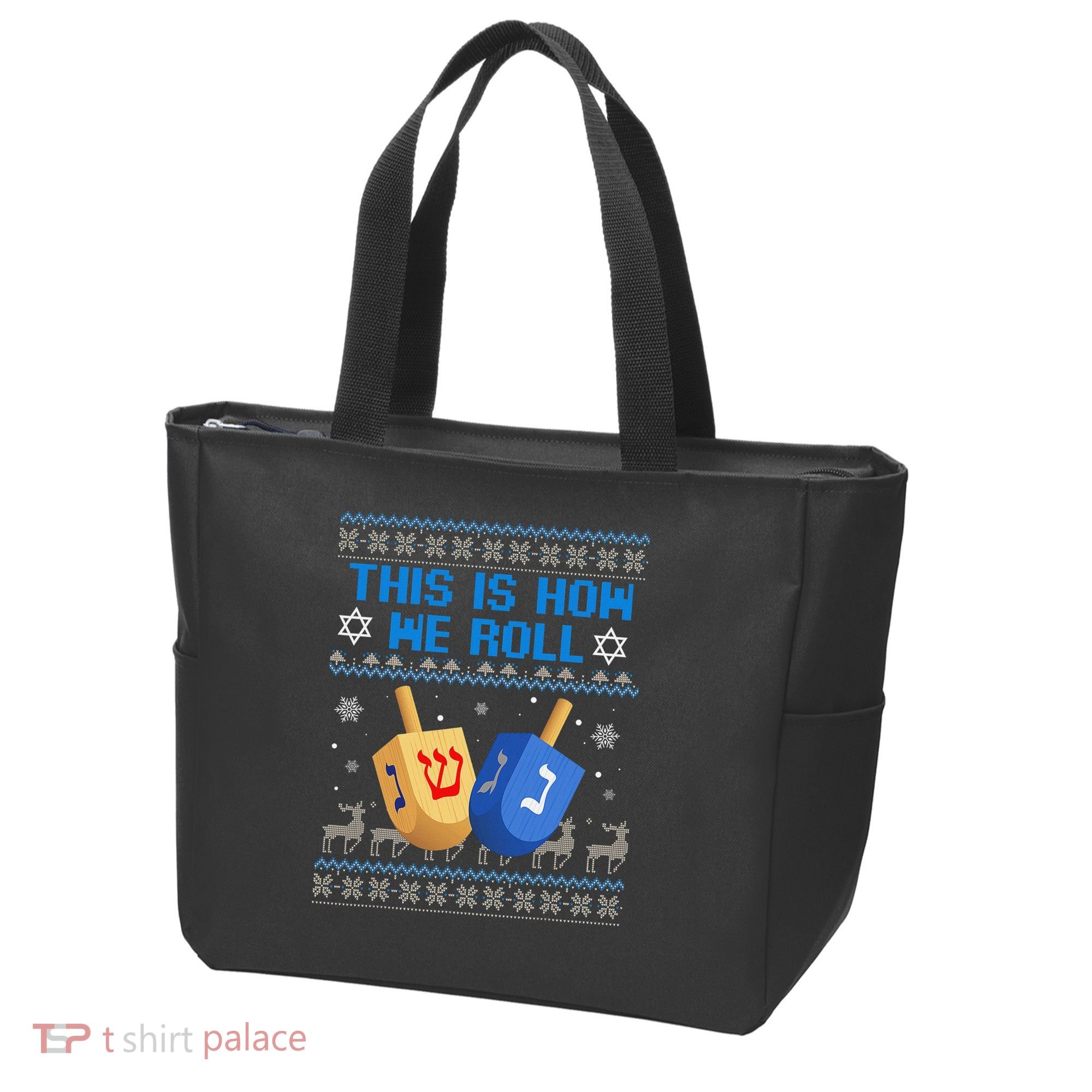 This Is How I Roll Dreidel Chanukah Ugly Hanukkah Sweater  Tote Bag
