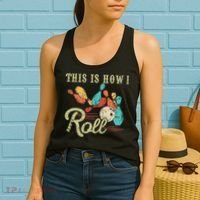 This Is How I Roll Retro Bowling Lover Funny Bowler Gifts Women's Tank Top thumb 2
