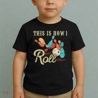 This Is How I Roll Retro Bowling Lover Funny Bowler Gifts Toddler T-Shirt thumb 2