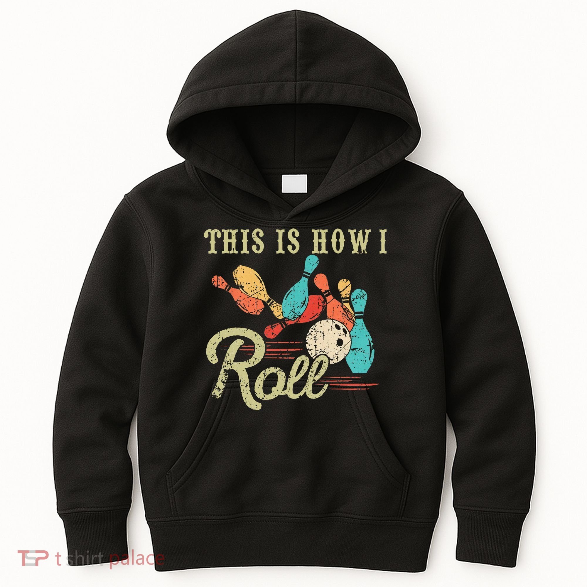 This Is How I Roll Retro Bowling Lover Funny Bowler Gifts Kids Hoodie