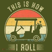 This Is How I Roll Golf Cart Funny Golfers The Baniff Cuffed Pom Beanie thumb 2